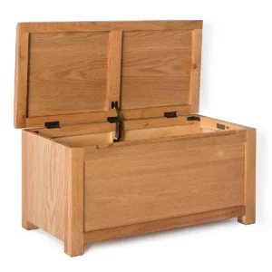 Surrey Oak Blanket Box - Gambar 6