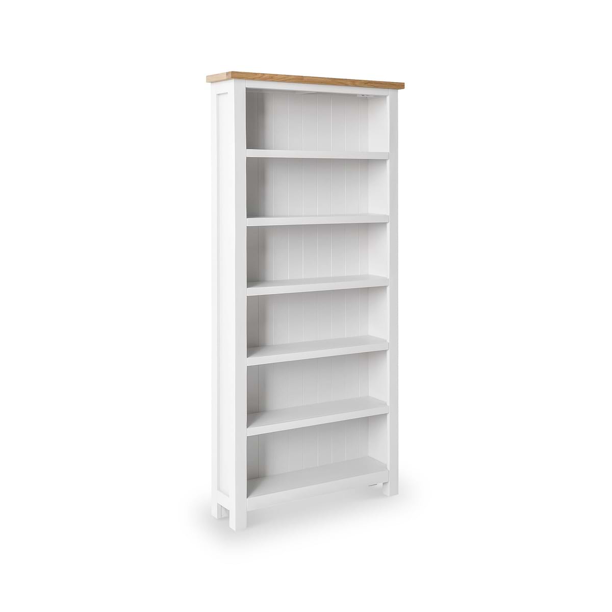 RF4855KD-Farrow-White-Large-Bookcase-KD-Angle1 Farro Large Bookcase - Gambar 1